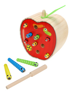 Рыбалка деревянная магнитная /Яблоко/ (15х14х7,5 см) в коробке (арт. ИД-5550)
