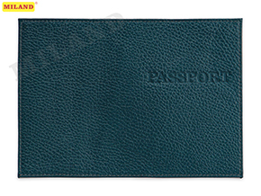 Обложка для паспорта из натуральной кожи ФЛОТЕР, темно-зеленый, тисн.конгрев/PASSPORT/ ОП-5461