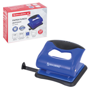 Дырокол BRAUBERG /JET PRO/, до 20 листов, сине-черный, 228598