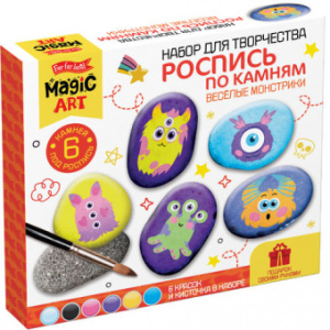 Набор для творчества. Роспись по камням /Веселые монстрики/ 14+