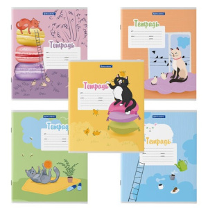 Тетрадь 12 л. BRAUBERG, линия, обложка картон, /КОТ/, 106472