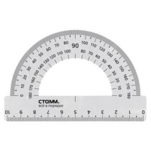 Транспортир 10см, 180° СТАММ, металлический ТР-31662