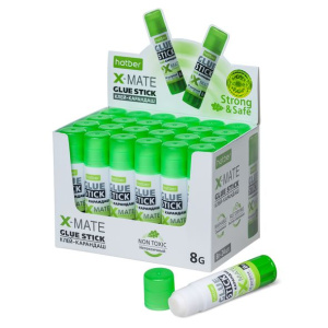 Клей-Карандаш Hatber X-Mate 8гр в картонной Дисплей-витрине