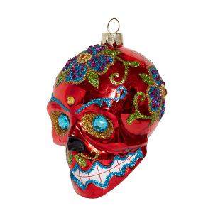 Череп /Дух процветания/ красный (стекло) 7,5х6,5х10 см