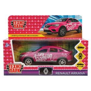 Машина металл RENAULT ARKANA ДЛЯ ДЕВОЧЕК 12 см, двер, багаж, инер, роз, кор.
