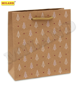 Пакет подарочный Елки и точки (S - Kraft) 12 шт. ПКП-1758