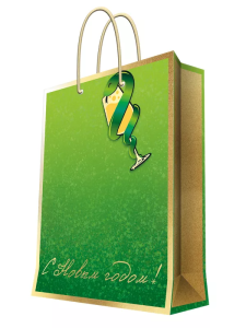 Бумажный пакет для сувенирной продукции с ламинацией, с шириной основания 17,8 cм, плотность бумаги 