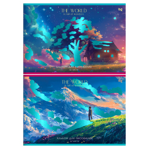 Альбом для рисования 32л., А4, на скрепке BG /Чудесный мир/, блестки АР4ск32_бл 08615