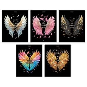 Тетрадь 48л А5ф клетка 60-65г/кв.м на скобе мат.ламин. 3D фольга 5 диз.в блоке скругл.углы серия -Кр