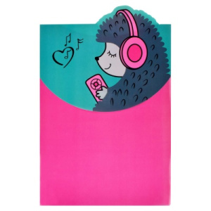 Папка для школьных тетрадей пластиковая арт. 56319/ 12 ЁЖ С НАУШНИКАМИ (полипропилен, формат А4, 22х