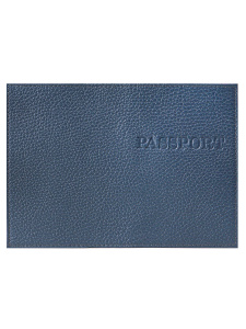 Обложка для паспорта из натуральной кожи ФЛОТЕР, темно-синий, тисн.конгрев/PASSPORT/ ОП-5462