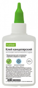 Клей Канцелярский на синтетической основе с дозатором Hatber 65гр