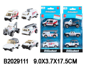 Набор метал.машинок /СПЕЦТЕХНИКА.СКОРАЯ ПОМОЩЬ/(3шт.,2 вида микс,в коробке) (Арт. 2029111)