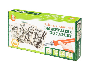 Выжигание. Набор для выжигания по дереву (аппарат с насадками, доски 5 шт)