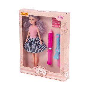 Кукла /Ксюша/ (30 см) у парикмахера + аксессуары (5 элементов) (в коробке №3)