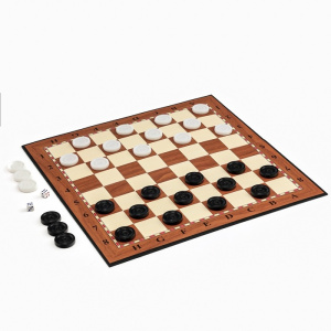 Шашки игра настольная, с доской 33 х 33 см, d-2.5 см 292730