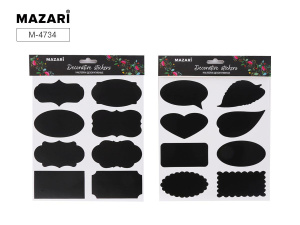 Набор наклеек декоративных IN  BLACK, 19,5 x 21,6 см, ПВХ, 3 листа в комплекте, ассорти 4 дизайна, О