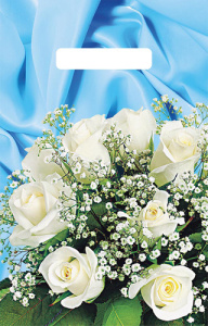 Пакет полиэтиленовый вырубной /Букет белых роз/ (20*30 см) ВНР10570