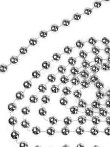 Бусы на ёлку Волшебный праздник,  d 1,4 см, длина 1,8 м, серебряные НУ-0059