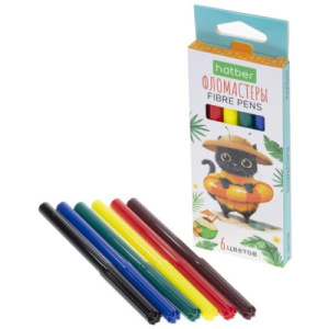 Фломастеры /ECO/ 6 цв. -ЖЖ-МЯУ- в карт. короб. с европодвесом