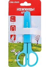 Ножницы детские 12 см. (НЖ-1167) с футляром для лезвий, голубой, кратно 12