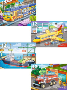 ПАЗЛЫ 12 элементов. НУЖНЫЙ ТРАНСПОРТ (Арт. П12-5642) кратно 32