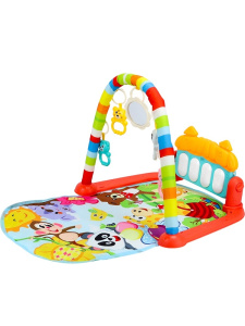 Игровой коврик-пианино(свет, звук, 5 подвесных игрушек, 3*АА не в к-те, в коробке) (арт.КВ-0753)