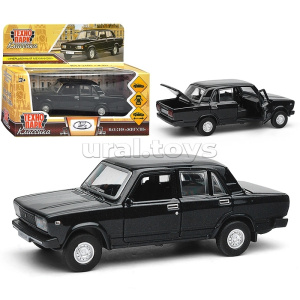 Машина металл LADA ваз-2105 1997 12 cm, двери, багаж, инерц.черный, 