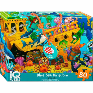IQ Пазл с развивающей игрой 80 эл. Царство синего моря 5+