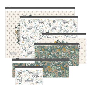 НАБОР из 6 zip-пакетов пластиковых ErichKrause® Natural Life, ассорти (A4, B5, C6, Travel, 230x70mm,