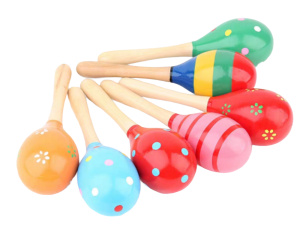 Деревянная игрушка. Маракас 20см (цвет микс,в пакете) ( Арт. И-2527)