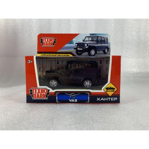 Машина металл UAZ ХАНТЕР длина 10,5 см, инерция, темно-серый, кор. Технопарк в кор.2*3
