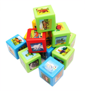 11. КУБИКИ ВЫДУВНЫЕ с картинками. 12 шт. ЖИВОТНЫЕ (Арт. К12-0830)