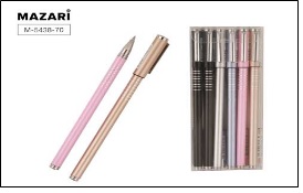 Ручка гелевая TREASURE, СИНЯЯ, пулевидный пиш.узел 0.5мм, металлический корпус, 5 цветов ассорти, см