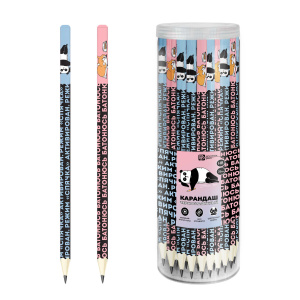 Карандаш чернографитный арт. 70078 / 36 ГЕРОИ С ХАРАКТЕРОМ (ПЭТ-тубус, 36 шт., ассорти, твердость гр