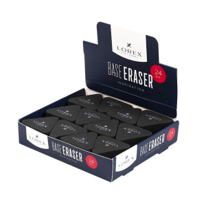 Ластик LOREX BASE INSPIRATION резина 40х40х13 мм треуг. черн. супермягкий индив.штрих-код