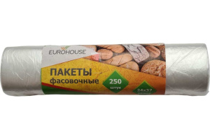 15821 Фасовочные пакеты в рулоне 24х37см, 250шт, EuroHouse (15821 из короба 1/16)