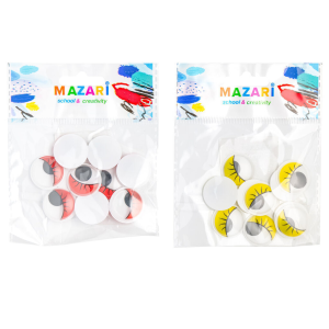 Набор для творчества № 18 ПОДВИЖНЫЕ ГЛАЗКИ С РЕСНИЦАМИ, 10 шт, диаметр 24 мм, ОПП-упаковка