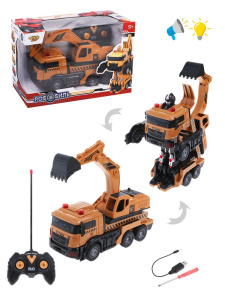 Машина-робот радиоуправляемый, свет, звук, в комплекте: предмет 1шт., аккумулятор, USB шнур, элемент