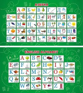 Карточка-шпаргалка Алфавит русский. Алфавит английский 1-80-0025