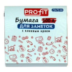 06. ТМ/Profit/Бумага для заметок с клеевым краем ГОЛУБАЯ (ЗБ-5574) 75х75 мм, 100л, кратно 12