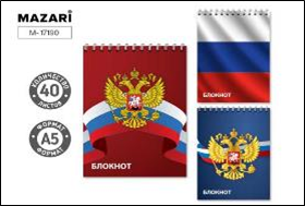 Блокнот А5, 40 л., обложка картон, блок офсет, клетка, на спирали, ассорти 3 дизайна
