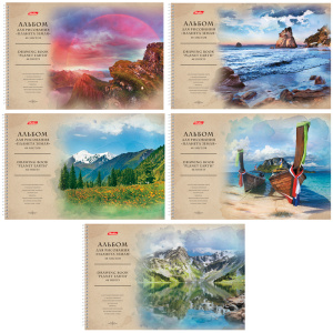 АЛЬБОМ для рисования 48л А4ф перфорация на отрыв на спирали тиснение 5 диз.в блоке серия -Планета Зе