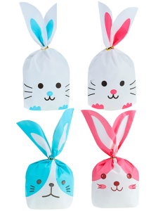 Подарочные пакеты, набор(4 дизайна) /Зайки с полянки/, 13.5*22 см, 35 шт.,завязки в комп-те ППК-3616