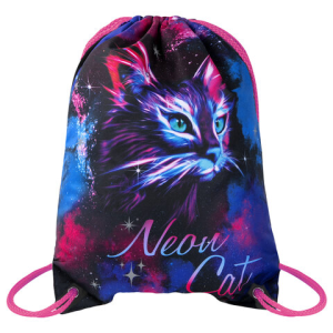 Мешок для обуви BRAUBERG PREMIUM, карман, подкладка, светоотражайка, 43х33 см, /Neon cat/, 271621