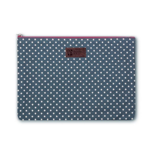 Папка д/школьн. тетрадей арт.44152/50 ГОРОШЕК НА СИНЕМ (хлопок с запечаткой, молния по верхнему краю