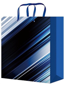 Optima Пакет подарочный с глянц.лам. 11,5х14,5х6 см (S) Синие линии, 128 г ПКП-0309