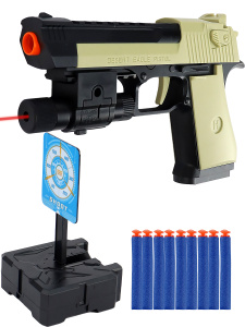 Пистолет (17х3,2х11 см)(в наборе мишень, 10 софт-патронов,  в коробке) (арт.3092787)