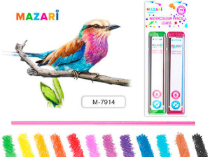 Грифели цветные акварельные для карандашей автоматических, 12цв., длина 90мм, d грифеля=3мм, ОПП- уп