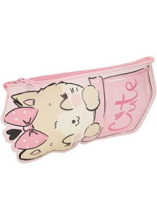 Пенал на молнии КОШЕЧКА В КАРМАНЕ (ПН-4447) печать, искусст. кожа, 10х21см